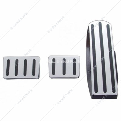 Freightliner Chrome Pedal Set - Black Insert - 70259