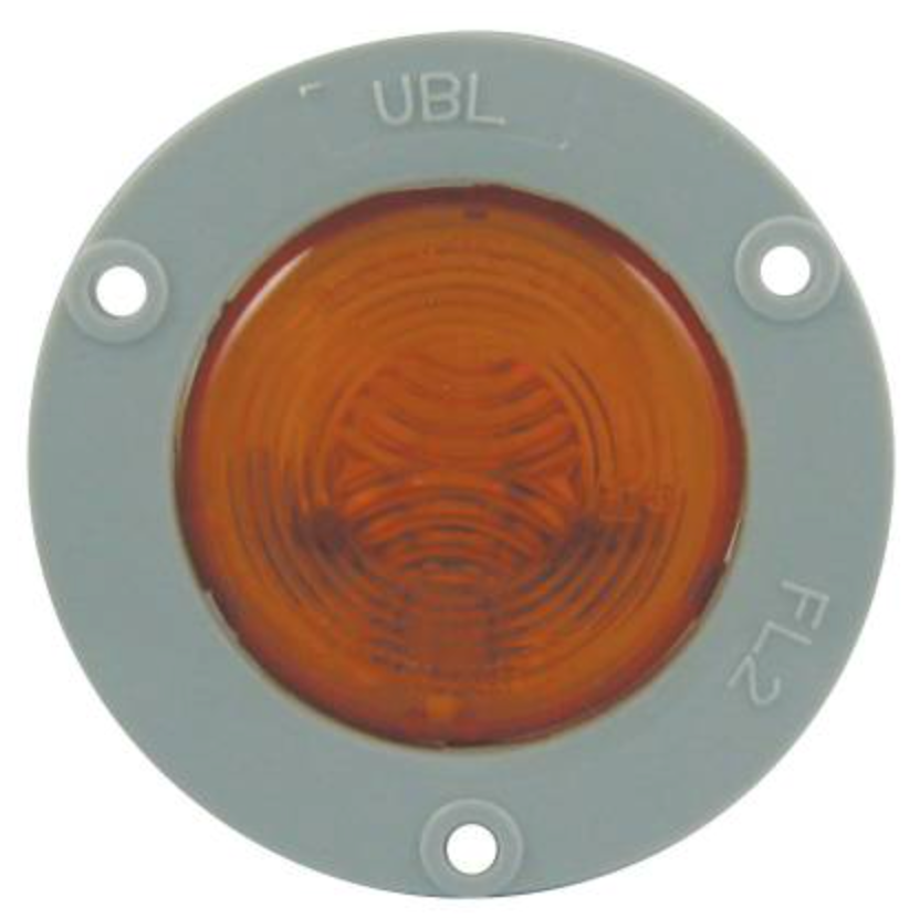 Light, Flush Mount, Round, 2", Amber With Gray Flange - MTSEF2000A-2