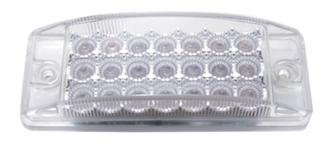21 LED Rectangular Clearance Marker Marker Light Amber LED Clear Lens - 38296