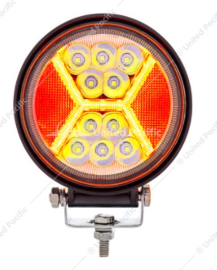 4.5" 24 High Power LED Work Light with "X" Red Light Guide - 36456
