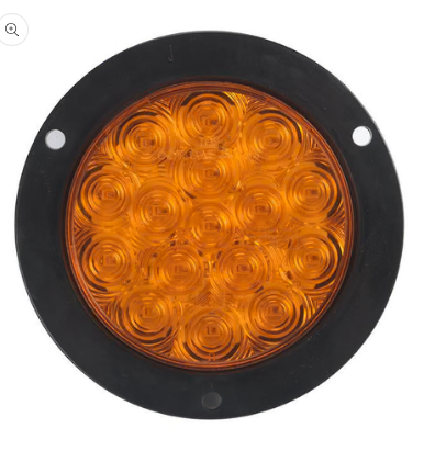 4 Inch Round Amber with Mounting Bracket - F235439