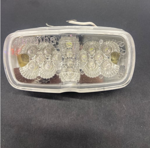 Oval Clearance & Side Marker Fixed 16 Led Light Clear 12/24V, Double Optic W/Reflex And Direct Pigtail - 8040EC