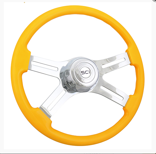 Classic Yellow 18" Painted Wood Rim Chrome - 586-3003-77502
