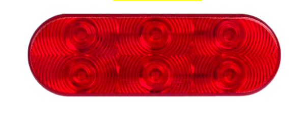 6” Oval 6 Diode Sealed Red LED Stop / Tail / Turn Light - MTLED2238-6R