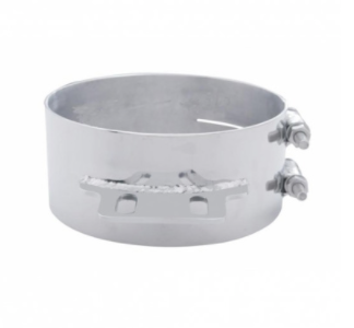 8" Stainless Steel Butt Joint Exhaust Clamp Straight Bracket - 10322