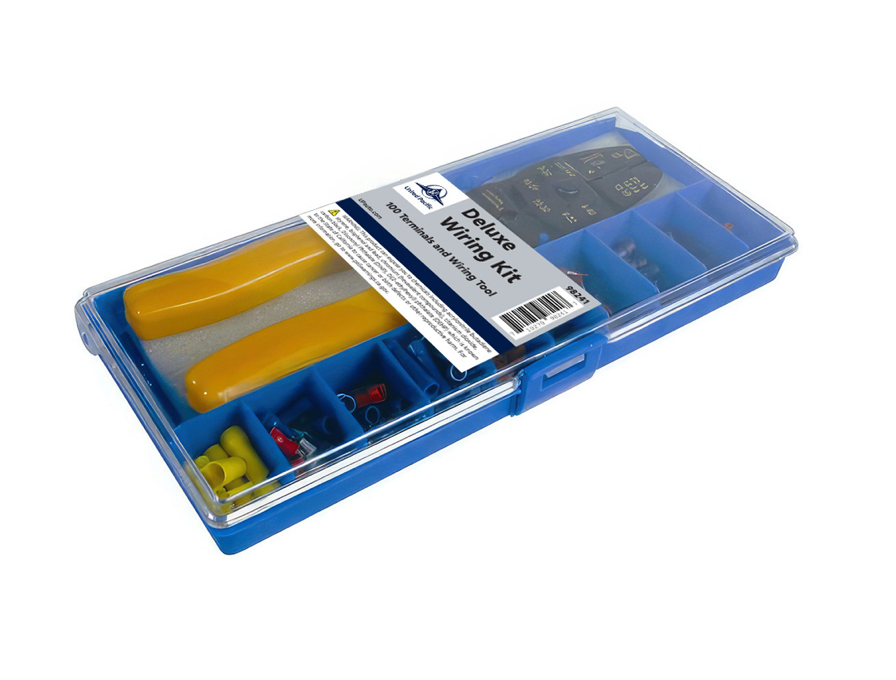 Deluxe Wiring Kit W/ 100 Vinyl Terminals & 1 Stripper/Crimper Tools, 101 PCS- 98241