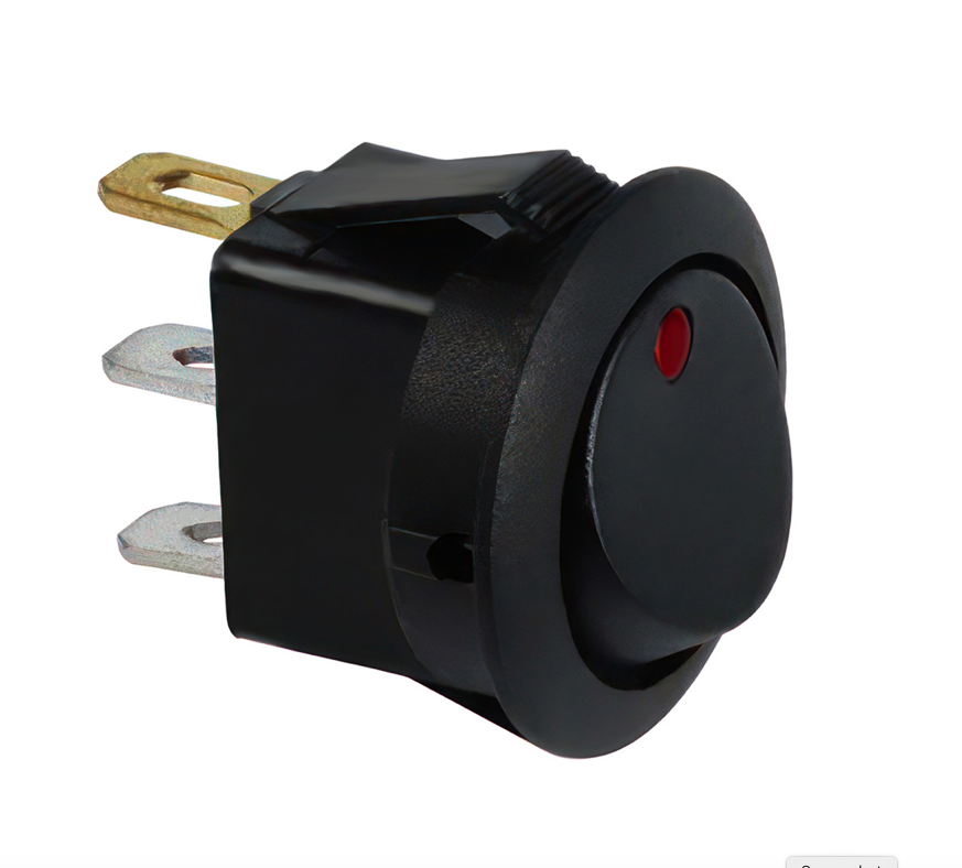 Amber LED Round Rocker 10 AMP 12V ON/OFF 1/2" DIA. 1 PC 98305