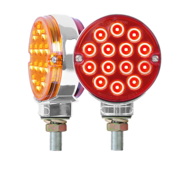 3 inch Pearl Double Face Amber/Red 14 LED/Side Twin Pack - 75194