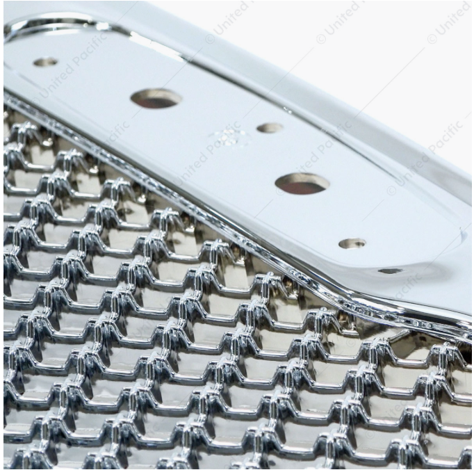 Chrome Plastic Freightliner Columbia Grill Mesh Grill Design - 21194