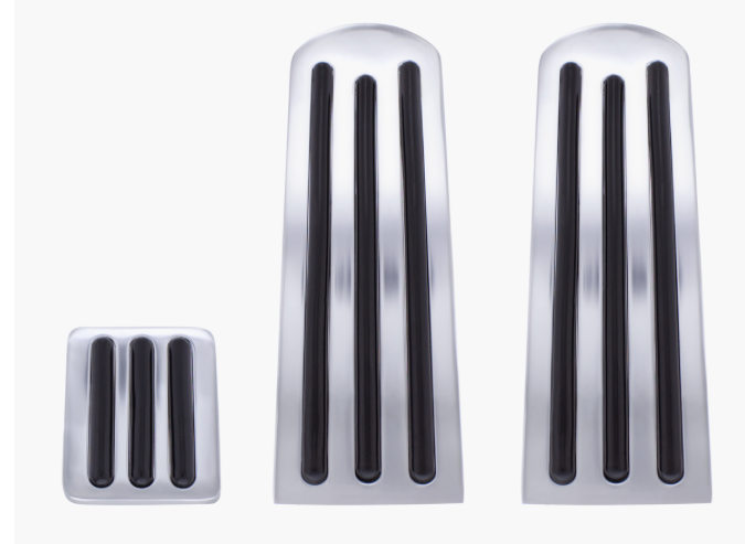Chrome Pedal Set With Black Insert For Peterbilt - Item No.70258