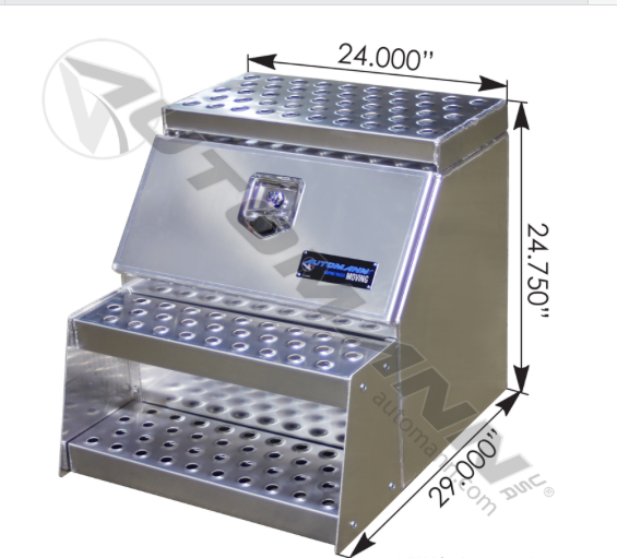 Step Saddle Box 24x25x28 Aluminum - 562.SB24A-S