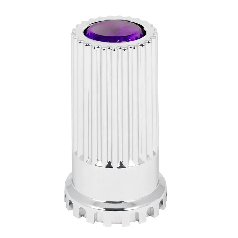 Bullet Flat Top Purple Reflector chrome Plastic 33MM x 4 Inch Lug Nut Cover Push-On - 10363