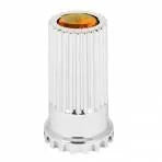 Bullet Flat Top Amber Reflector Chrome Plastic 33MM x 4 Inch Lug Nut Cover Push-On - 10360