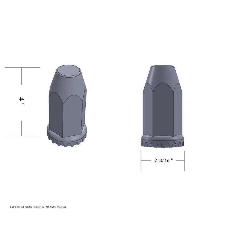 33mm Thread-On Nut Cover With Flange 4" Tall - 10551B