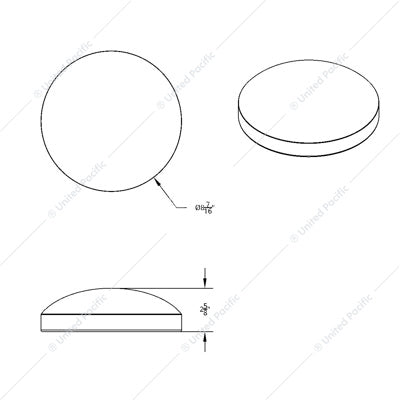 8" Chrome Dome Rear Hub Cap  -  10202