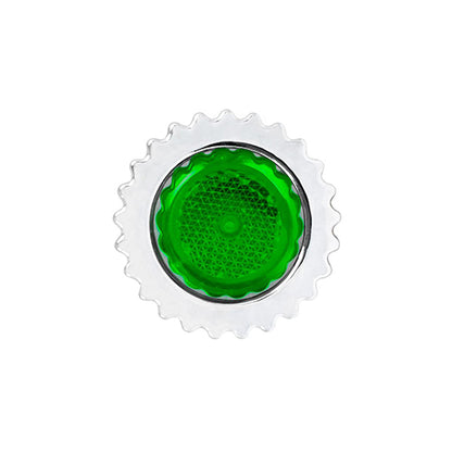 Bullet Flat Top Green Reflector chrome Plastic 33MM x 4 Inch Lug Nut Cover Screw-on -  10367