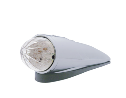 19 LED Grakon 1000 watermelon style cab light kit with amber LEDs and clear sealed lens for semi trucks.