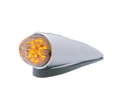 19 LED Grakon 1000 watermelon style cab light kit with amber LEDs and clear sealed lens for semi trucks.
