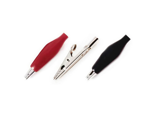 1-inch 10 AMP alligator test clips with red and black vinyl boots – 2 sets for electrical testing