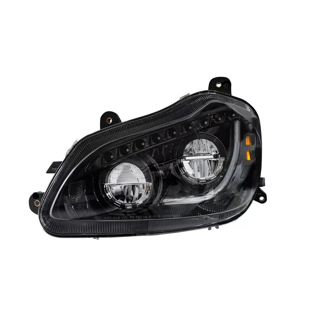 High Power 45 LED Blackout Headlight w/ Sequential Turn Signal for 2013-2021 Kenworth T680 Driver Side - 35891