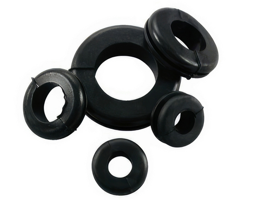 Black vinyl grommets for semi-truck installations, designed for 1-inch mounting holes with oil-resistant, flexible construction.