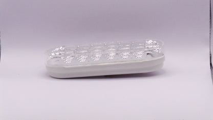 6" Oval Back-Up  Fixed 20 Led Light Clear Reflective Flashing 12/24V with Grommet Direct Pigtail  -  8041-2ERC