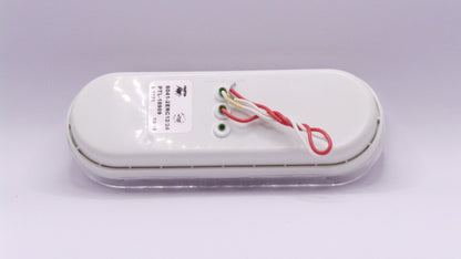 6" Oval Back-Up  Fixed 20 Led Light Clear Reflective Flashing 12/24V with Grommet Direct Pigtail  -  8041-2ERC