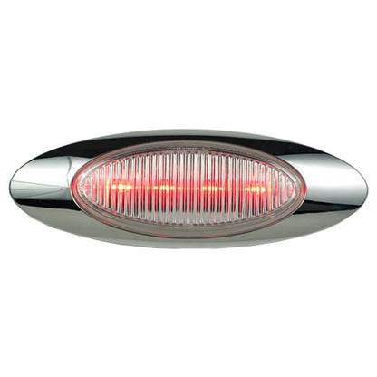 Oval Clearance & Side Marker Fixed 4 LED Light Red Clear -  9038CR