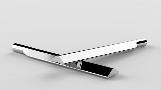 29 inch SS430-14GA stainless steel triangular quarter fender bracket with welded cap, 1 piece, used for quarter fender mounting.