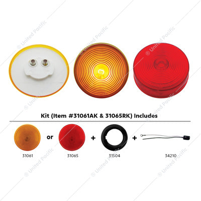 2-1/2" Round Light Kit (Clearance/Marker) Amber Lens  -  31061AK