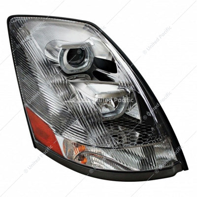 Projection Headlight W/white Led Light Bar For 2003-2017 Volvo VN - VNL Passenger Side  - 31264