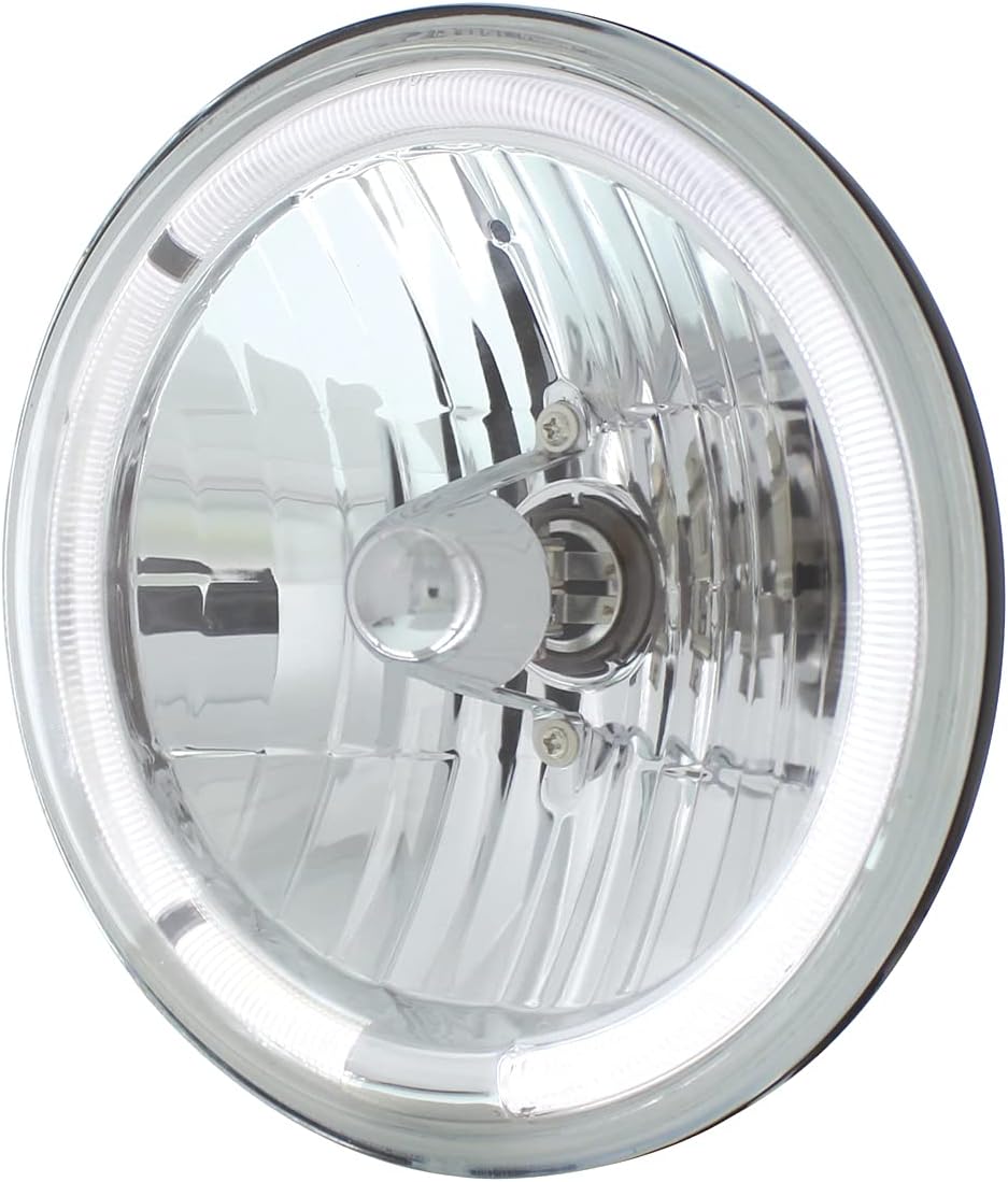 7" Crystal Headlight with White Led Halo Ring  -  31285