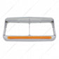 24 Led Rectangular Dual Headlight Bezel with Visor & GLO Light Amber Led Amber Lens  -  32700
