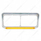 24 Led Rectangular Dual Headlight Bezel with Visor & GLO Light Amber Led Amber Lens  -  32700