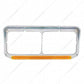 24 Led Rectangular Dual Headlight Bezel with Visor & GLO Light Amber Led Amber Lens  -  32700