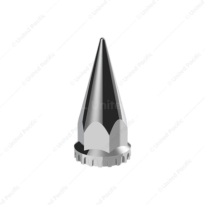 33mm x 4-3/4 inch Chrome Super Spike Nut Covers, thread-on, 20-pack, high-quality triple chrome plating, fits standard hub piloted wheel nuts.