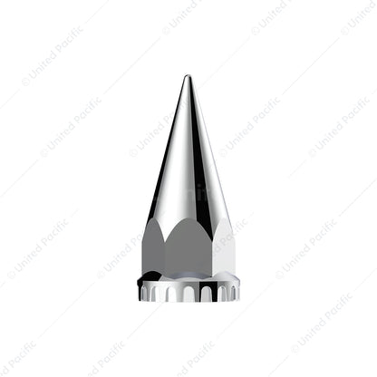33mm x 4-3/4 inch Chrome Super Spike Nut Covers, thread-on, 20-pack, high-quality triple chrome plating, fits standard hub piloted wheel nuts.