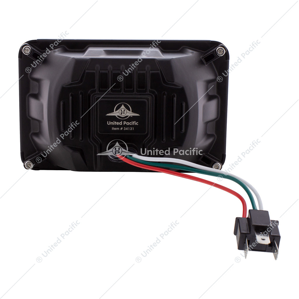 Chrome ULTRALIT Heated 4" X 6" LED Headlight Low Beam -  34131