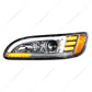 Chrome Projection Headlight With LED Sequential Turn & DRL For 2005-2015 Peterbilt 386 & 1999-2010 387 (Driver)  -  35765