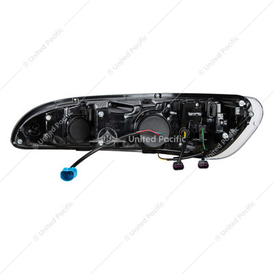 Chrome Projection Headlight With LED Sequential Turn & DRL For 2005-2015 Peterbilt 386 & 1999-2010 387 (Passenger)  -  35766