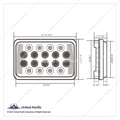 ULTRALIT 18 High Power LED Rectangular Light With LED Position Light Bar  -  36449