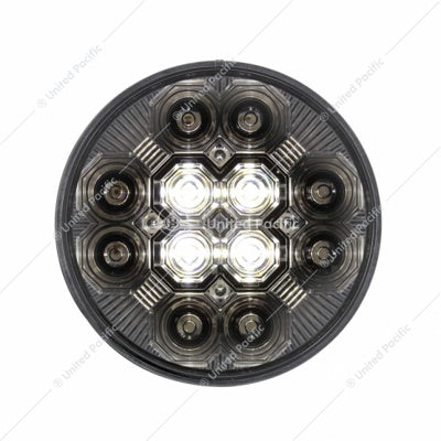 4" Round Combo Light With 12 LED Stop, Turn & Tail & 16 LED Back-Up - Red LED/Clear Lens  -  36608