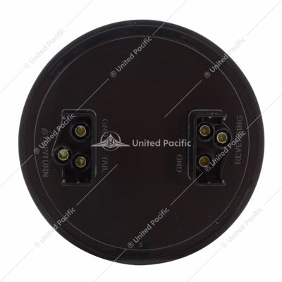 4" Round Combo Light With 12 LED Stop, Turn & Tail & 16 LED Back-Up - Red LED/Clear Lens  -  36608