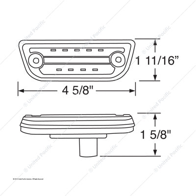 9 LED Rectangular Cab Light Amber LED Amber Lens  -  36779