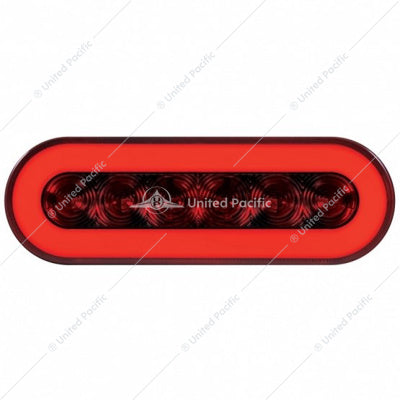 22 LED 6" Oval GLO Stop Turn & Tail Light Red LED/Red Lens  -  37128