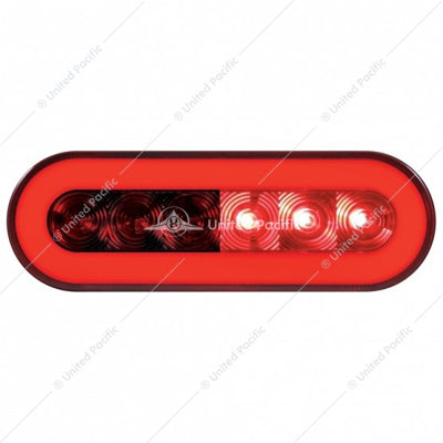 22 LED 6" Oval GLO Stop Turn & Tail Light Red LED/Red Lens  -  37128