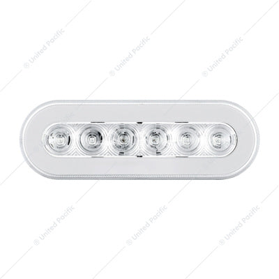 22 LED 6" Oval "GLO" Stop Turn & Tail Light Red LED/Clear Lens -  37130