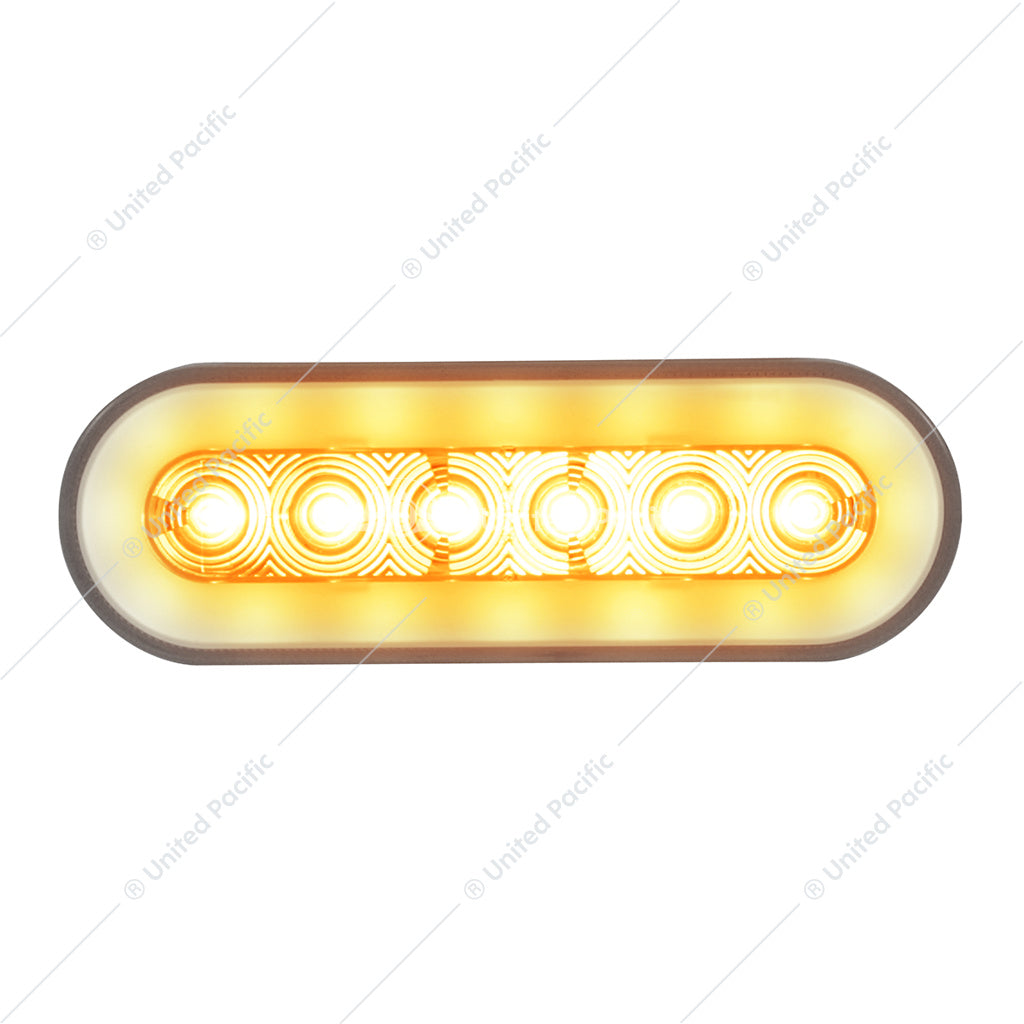 22 LED 6" Oval GloLight Turn Signal Light Amber LED/Clear Lens  -  37131