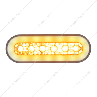 22 LED 6" Oval GloLight Turn Signal Light Amber LED/Clear Lens  -  37131