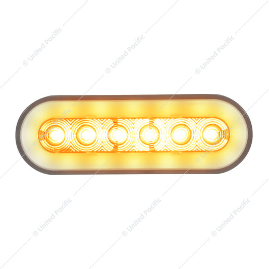 22 LED 6" Oval GloLight Turn Signal Light Amber LED/Clear Lens  -  37131